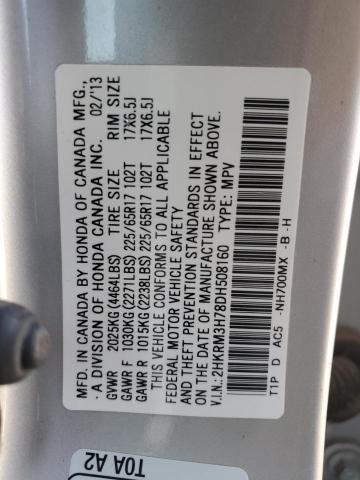 VIN 2HKRM3H78DH508160 2013 Honda CR-V, Exl no.13