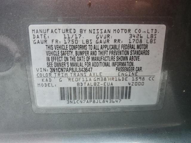 VIN 3N1CN7AP8JL843647 2018 NISSAN VERSA no.13