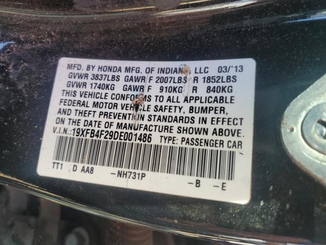 VIN 19XFB4F29DE001486 2013 Honda Civic, Hybrid no.12