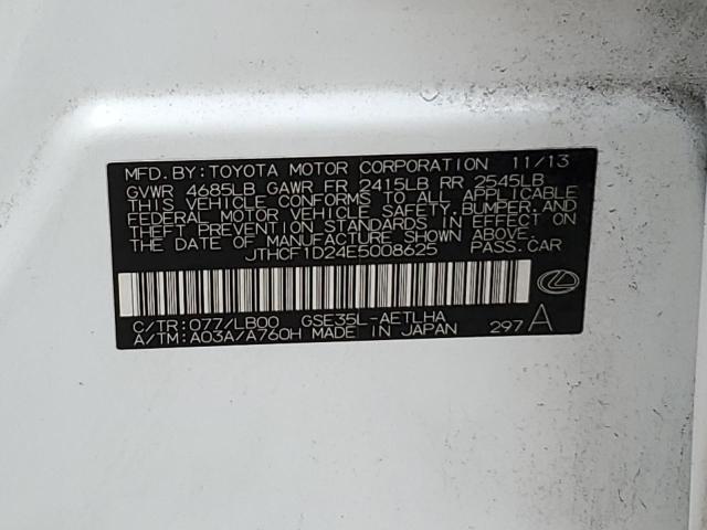 VIN JTHCF1D24E5008625 2014 LEXUS IS no.12