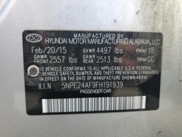 VIN 5NPE24AF9FH191939 2015 Hyundai Sonata, SE no.12