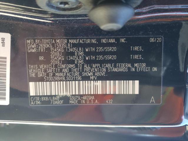 2020 TOYOTA HIGHLANDER - 5TDDZRBH9LS031196