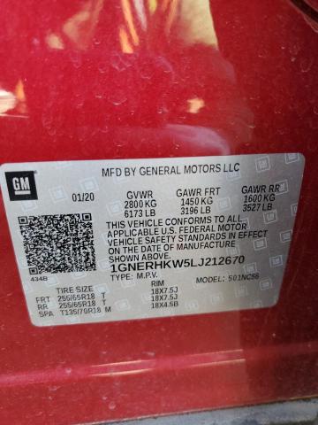 2020 CHEVROLET TRAVERSE L - 1GNERHKW5LJ212670