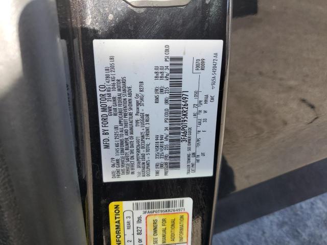 2019 FORD FUSION SE - 3FA6P0T95KR264971