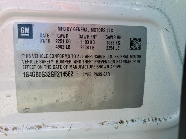 VIN 1G4GB5G32GF214562 2016 Buick Lacrosse no.12