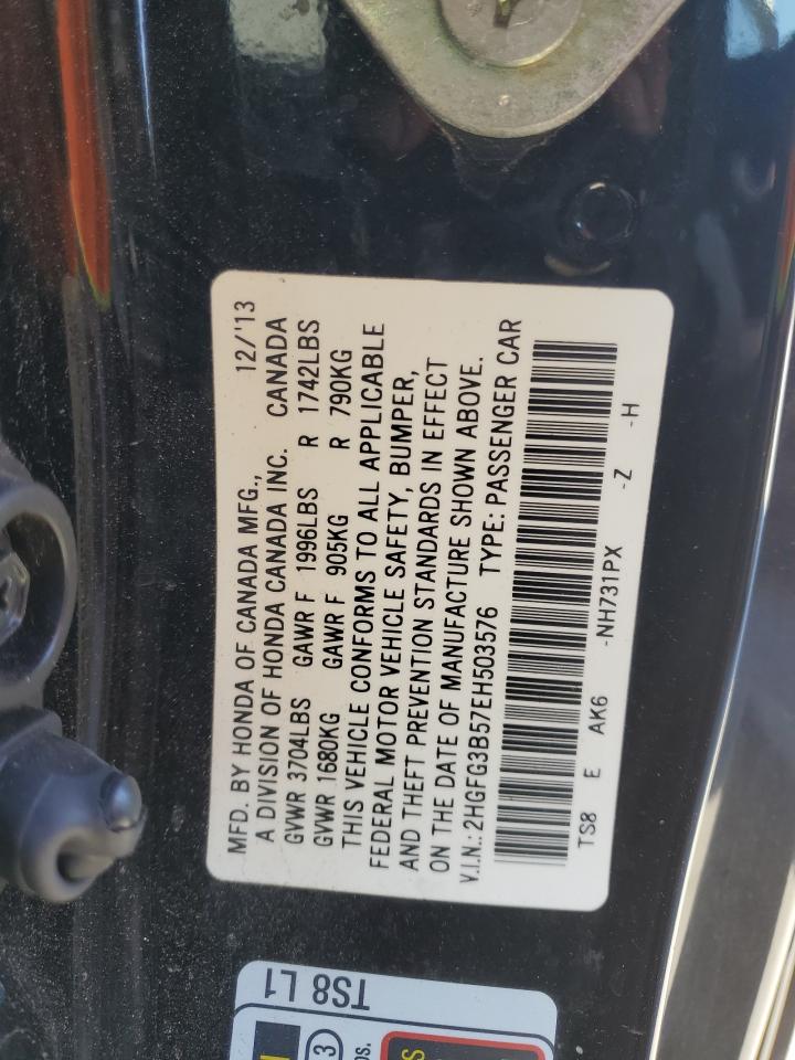 Lot #3030401459 2014 HONDA CIVIC LX