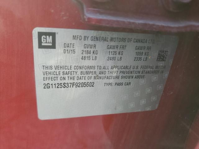 2015 CHEVROLET IMPALA LT - 2G1125S37F9205602