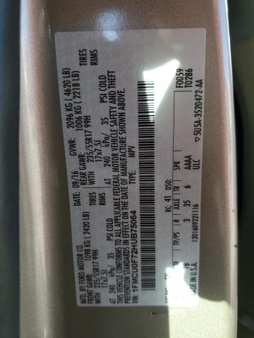 2017 FORD ESCAPE S - 1FMCU0F72HUB75064