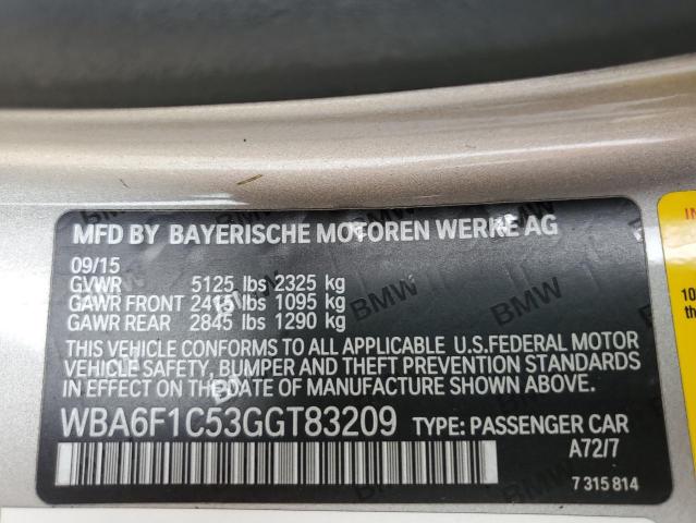 VIN WBA6F1C53GGT83209 2016 BMW 6 SERIES no.13