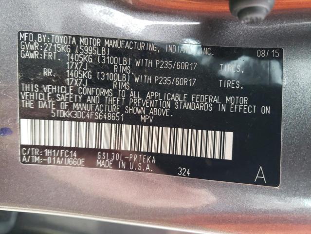 VIN 5TDKK3DC4FS648651 2015 Toyota Sienna, LE no.13