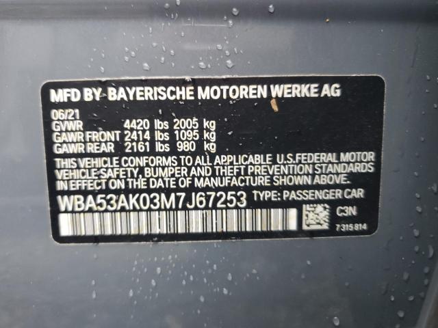 VIN WBA53AK03M7J67253 2021 BMW 2 SERIES no.13