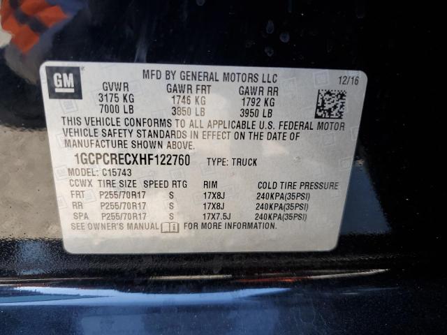 2017 CHEVROLET SILVERADO - 1GCPCRECXHF122760