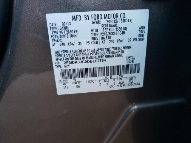 VIN 2FMDK3JC0DBE02784 2013 Ford Edge, Sel no.13