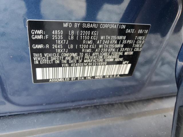 2019 SUBARU OUTBACK 3. - 4S4BSENC8K3216808