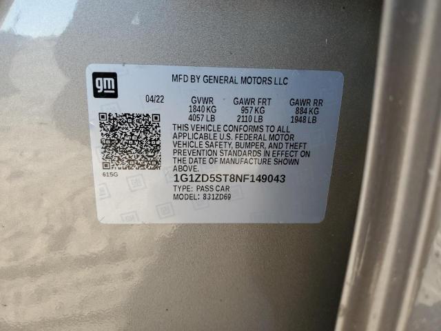 2022 CHEVROLET MALIBU LT - 1G1ZD5ST8NF149043