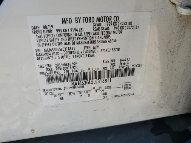 VIN MAJ6S3GL5LC318811 2020 Ford Ecosport, SE no.13