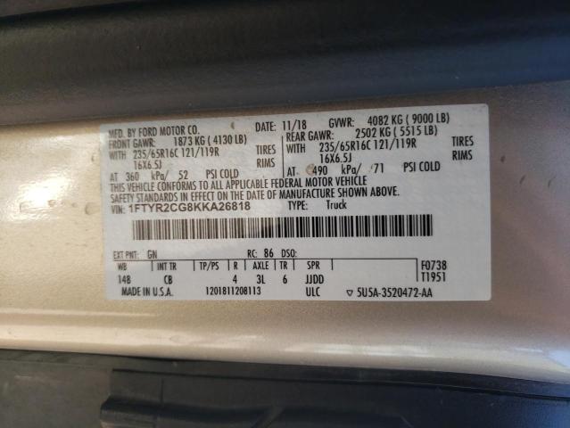 2019 FORD TRANSIT T- - 1FTYR2CG8KKA26818