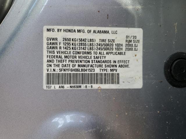 2020 HONDA PILOT ELIT - 5FNYF6H06LB041523