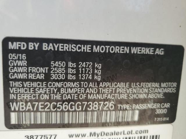 VIN WBA7E2C56GG738726 2016 BMW 7 SERIES no.12