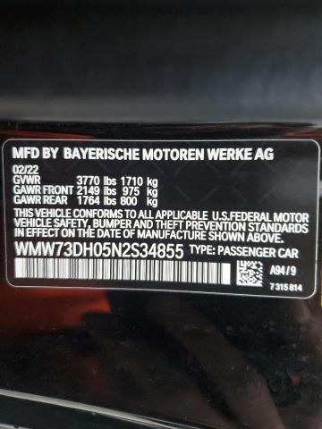 2022 MINI COOPER JOH WMW73DH05N2S34855