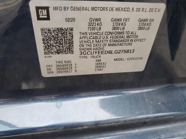 VIN 3GCUYEED6LG275813 2020 CHEVROLET ALL MODELS no.12