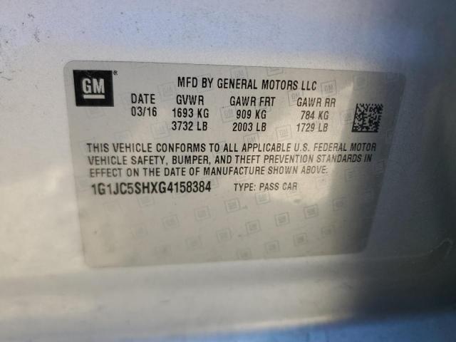 2016 CHEVROLET SONIC LT - 1G1JC5SHXG4158384