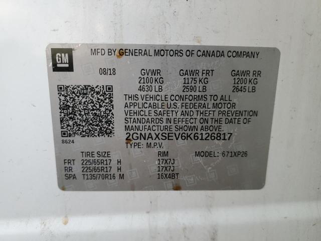 2019 CHEVROLET EQUINOX LS - 2GNAXSEV6K6126817
