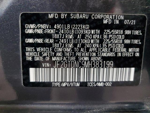 2021 SUBARU CROSSTREK - JF2GTDNC9MH383199
