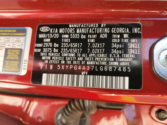 2020 KIA SORENTO L - 5XYPG4A37LG687485