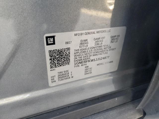 2018 CHEVROLET TRAVERSE L - 1GNERFKW1JJ124877