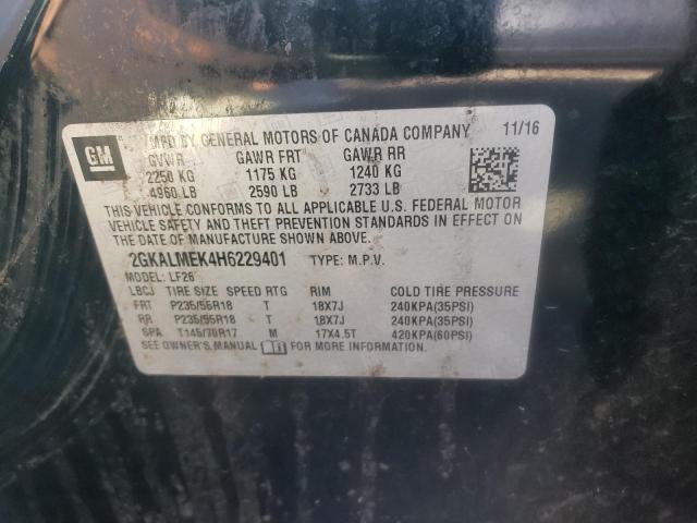 VIN 2GKALMEK4H6229401 2017 GMC Terrain, Sle no.12