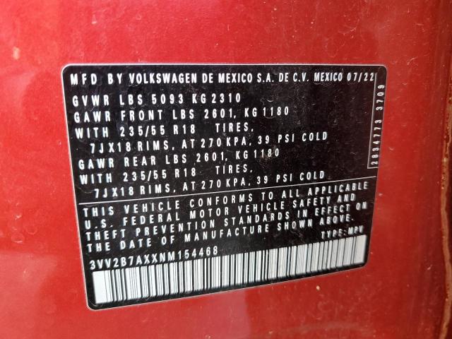 2022 VOLKSWAGEN TIGUAN SE - 3VV2B7AXXNM154468