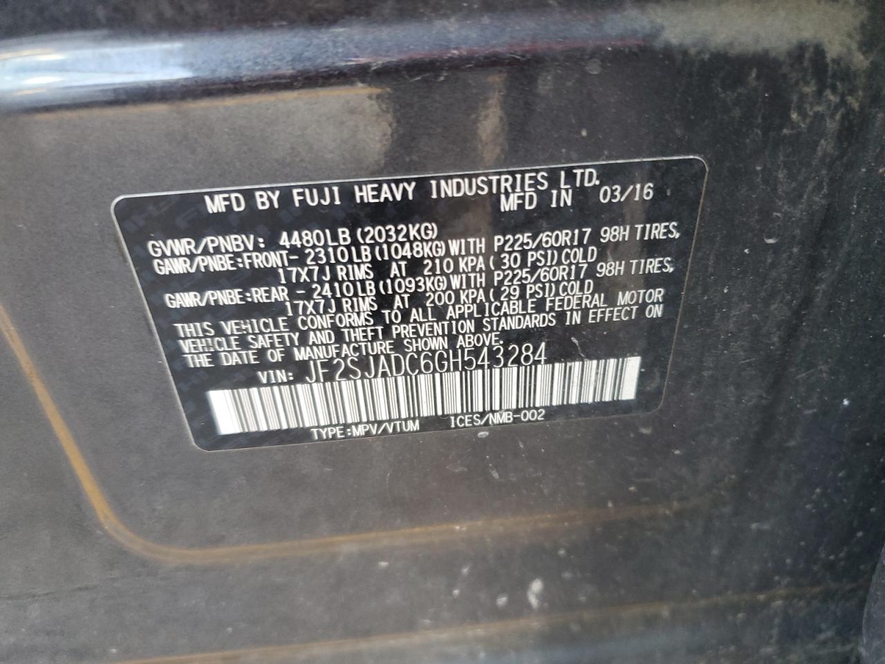 Lot #2998294453 2016 SUBARU FORESTER 2