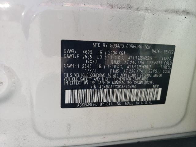 2019 SUBARU OUTBACK 2. - 4S4BSAFC3K3370494