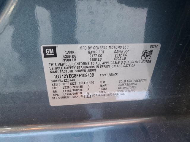 2015 GMC SIERRA K25 - 1GT12YEG8FF109430