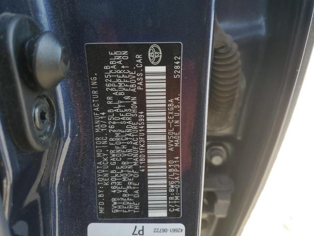2015 TOYOTA CAMRY HYBR - 4T1BD1FK3FU145994