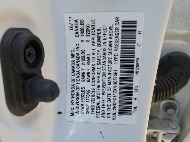2017 HONDA CIVIC EXL - 2HGFC1F7XHH651561