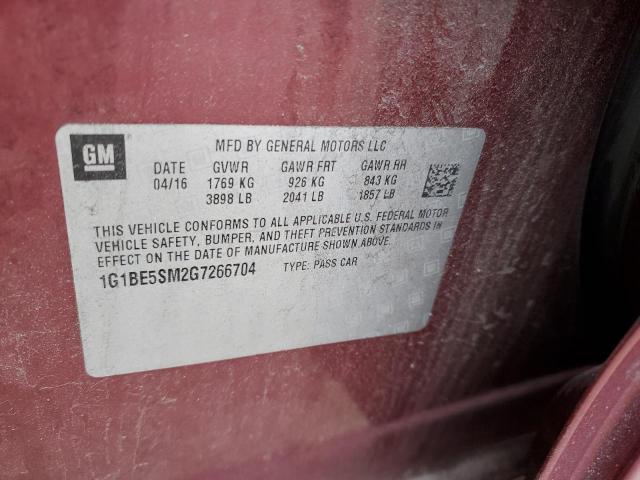 2016 CHEVROLET CRUZE LT - 1G1BE5SM2G7266704
