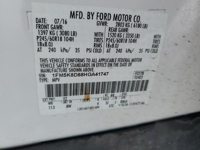 2017 FORD EXPLORER X - 1FM5K8D88HGA41747