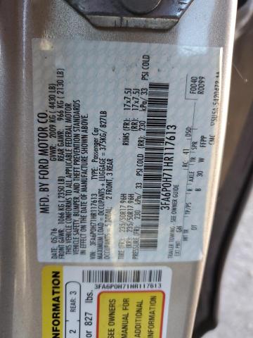 VIN 3FA6P0H71HR117613 2017 Ford Fusion, SE no.12