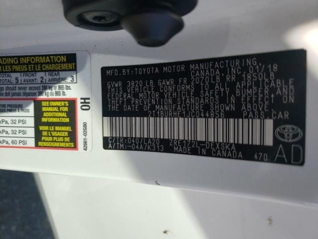 2018 TOYOTA COROLLA L - 2T1BURHE1JC044856