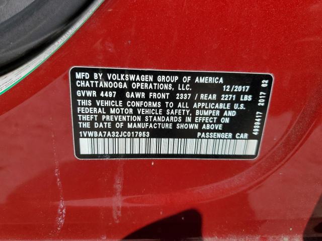 2018 VOLKSWAGEN PASSAT SE - 1VWBA7A32JC017953