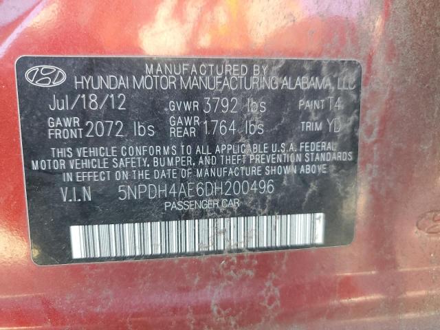 5NPDH4AE6DH200496 2013 HYUNDAI ELANTRA