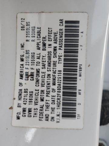 VIN 1HGCR2F88DA025158 2013 Honda Accord, Exl no.13