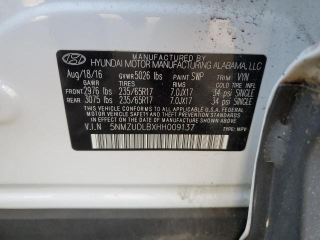2017 HYUNDAI SANTA FE S - 5NMZUDLBXHH009137