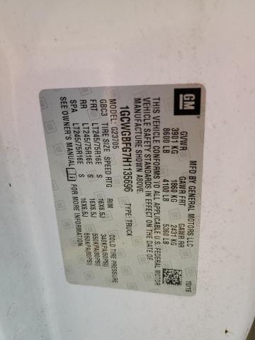 2017 CHEVROLET EXPRESS G2 - 1GCWGBFG7H1135696