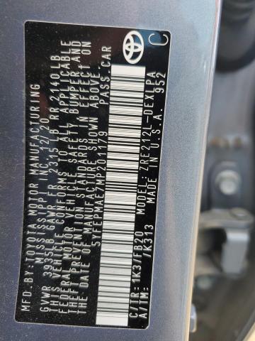 2021 TOYOTA COROLLA HY 5YFEPMAE7MP201179