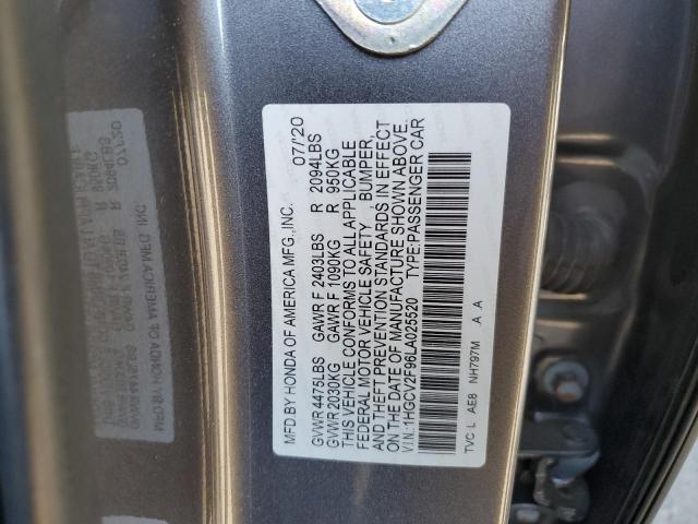 VIN 1HGCV2F96LA025520 2020 Honda Accord, Touring no.12