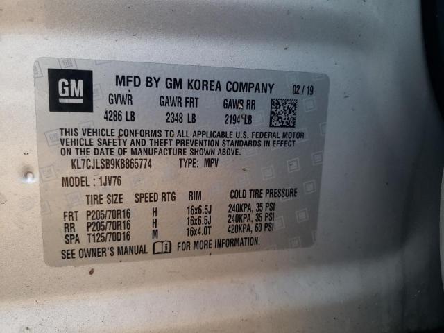 2019 CHEVROLET TRAX 1LT - KL7CJLSB9KB865774