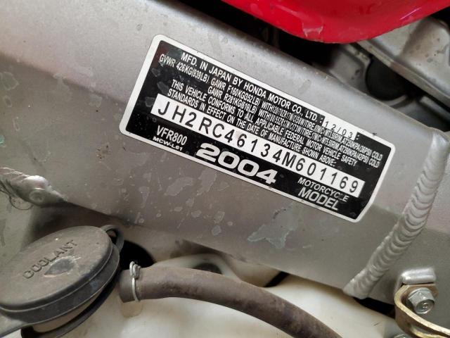 2004 HONDA VFR800 JH2RC46134M601169